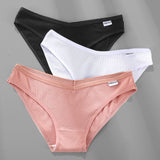 M-4XL Cotton Panties Female Underpants Sexy Panties for Women Briefs Underwear Plus Size Pantys Lingerie 3PCS/Set 6 Solid Color