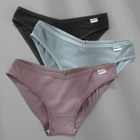 M-4XL Cotton Panties Female Underpants Sexy Panties for Women Briefs Underwear Plus Size Pantys Lingerie 3PCS/Set 6 Solid Color