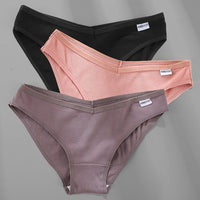 M-4XL Cotton Panties Female Underpants Sexy Panties for Women Briefs Underwear Plus Size Pantys Lingerie 3PCS/Set 6 Solid Color