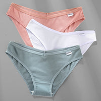 M-4XL Cotton Panties Female Underpants Sexy Panties for Women Briefs Underwear Plus Size Pantys Lingerie 3PCS/Set 6 Solid Color