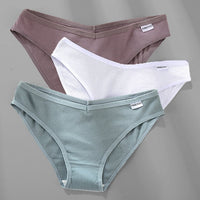 M-4XL Cotton Panties Female Underpants Sexy Panties for Women Briefs Underwear Plus Size Pantys Lingerie 3PCS/Set 6 Solid Color