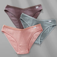 M-4XL Cotton Panties Female Underpants Sexy Panties for Women Briefs Underwear Plus Size Pantys Lingerie 3PCS/Set 6 Solid Color