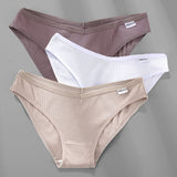 M-4XL Cotton Panties Female Underpants Sexy Panties for Women Briefs Underwear Plus Size Pantys Lingerie 3PCS/Set 6 Solid Color