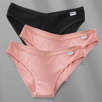 M-4XL Cotton Panties Female Underpants Sexy Panties for Women Briefs Underwear Plus Size Pantys Lingerie 3PCS/Set 6 Solid Color