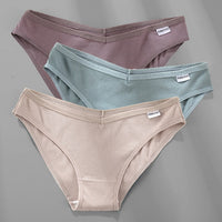 M-4XL Cotton Panties Female Underpants Sexy Panties for Women Briefs Underwear Plus Size Pantys Lingerie 3PCS/Set 6 Solid Color