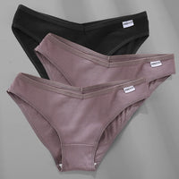 M-4XL Cotton Panties Female Underpants Sexy Panties for Women Briefs Underwear Plus Size Pantys Lingerie 3PCS/Set 6 Solid Color