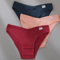 M-4XL Cotton Panties Female Underpants Sexy Panties for Women Briefs Underwear Plus Size Pantys Lingerie 3PCS/Set 6 Solid Color