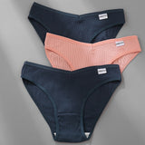 M-4XL Cotton Panties Female Underpants Sexy Panties for Women Briefs Underwear Plus Size Pantys Lingerie 3PCS/Set 6 Solid Color